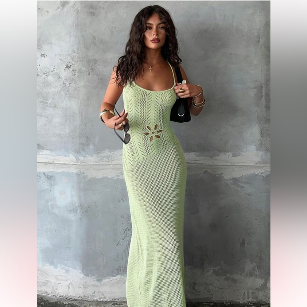 Green Knit Dress - Picture 2 of 6